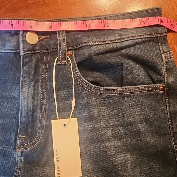 Warp + Weft Chicago Straight Leg Mid Rise Jeans, 30 X 32, Blue Wash Denim - Picture 5 of 11